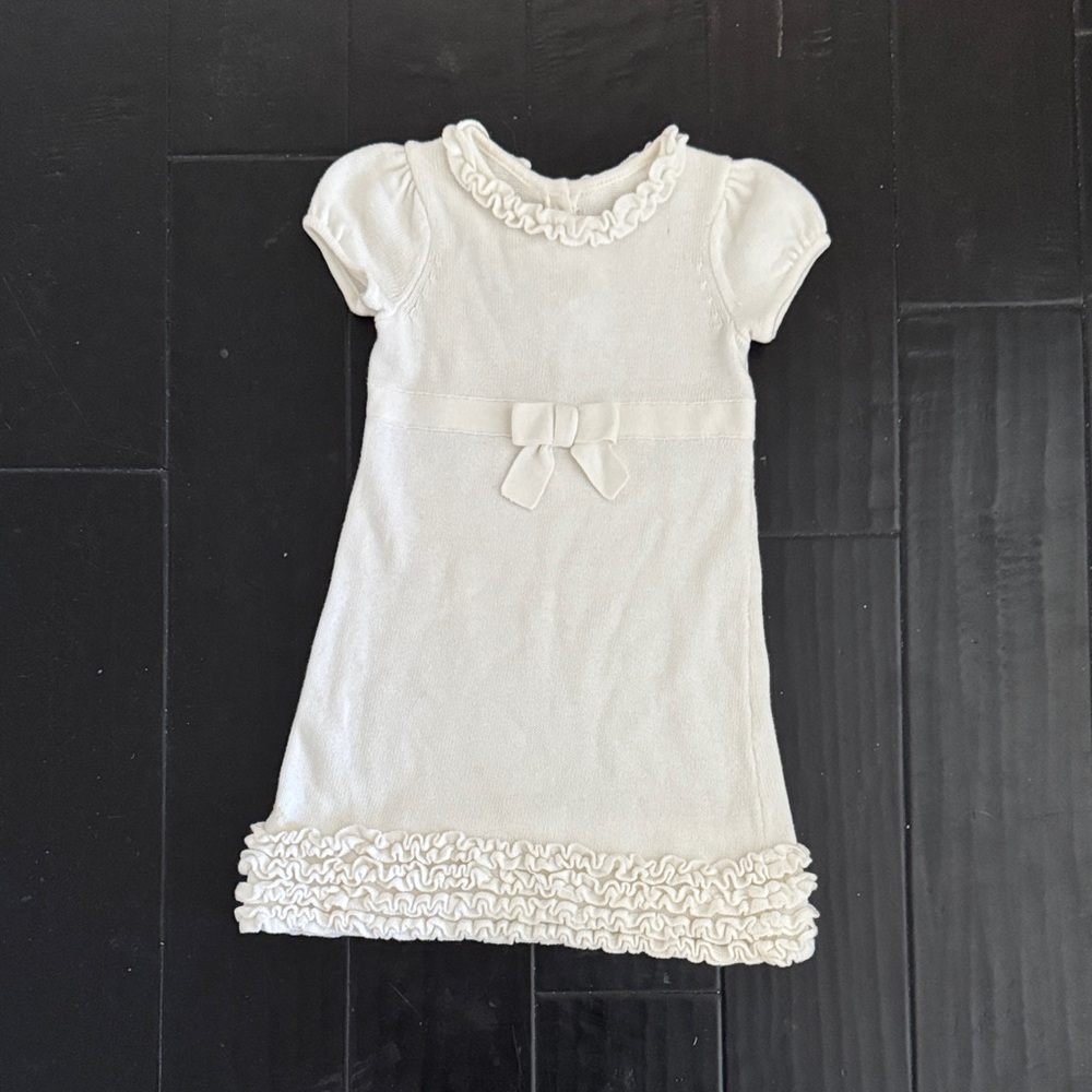 Janie and Jack Cream Ruffle Dress